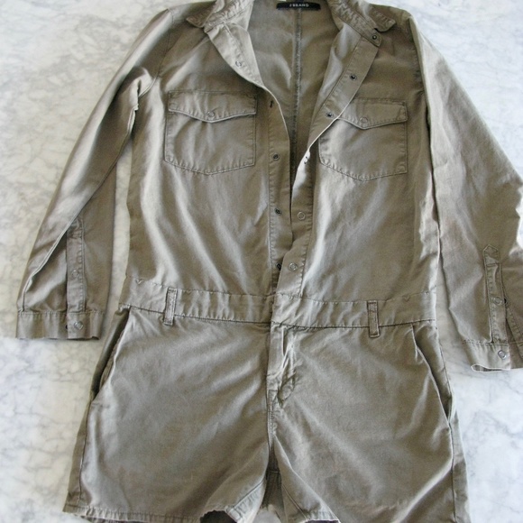 J BRAND AVERY UTILITY MILITARY GREEN ROMPER - Picture 7 of 11